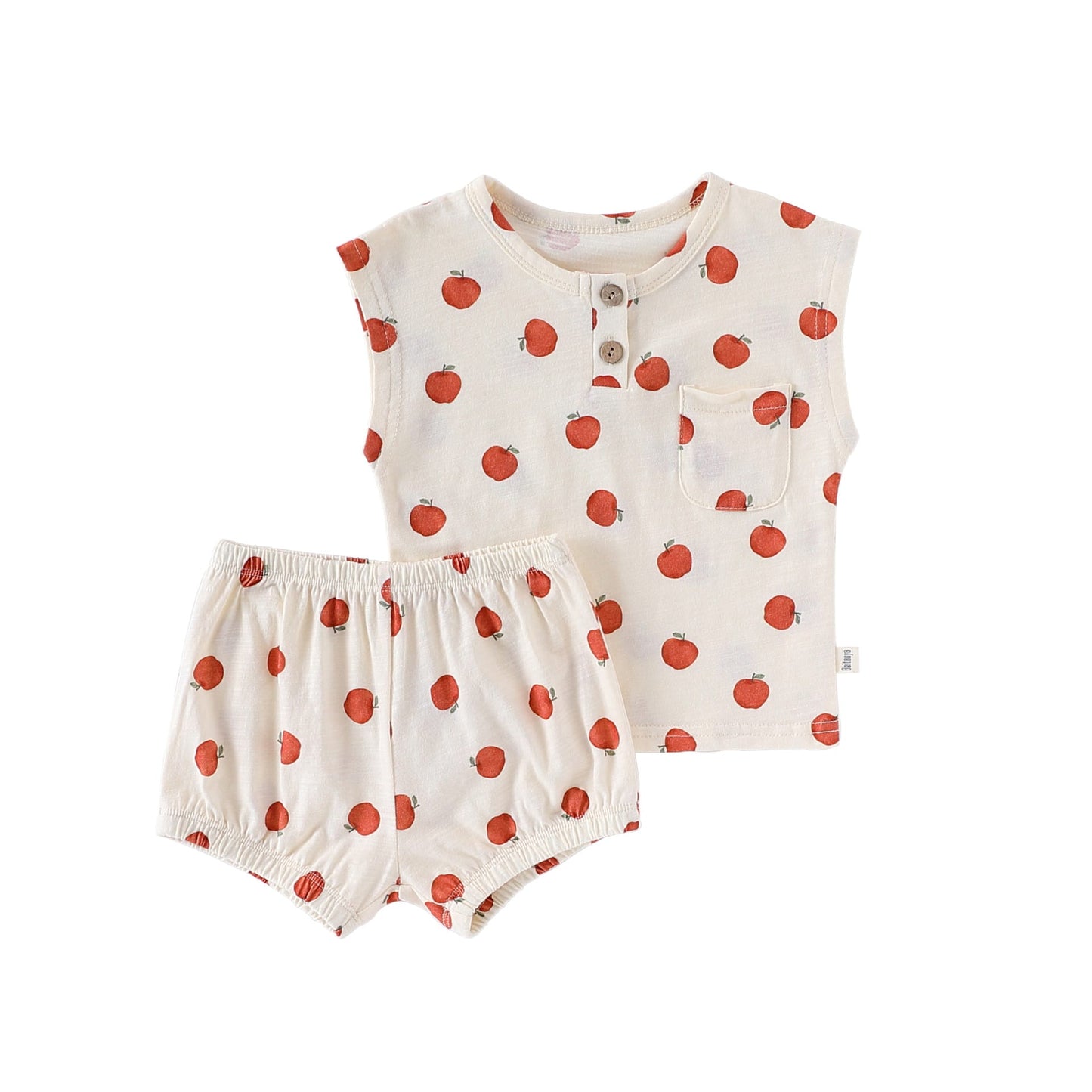 Sleeveless Pocket Top and Bloomer Set フルーツ タンクトップショートパンツセット【mh0013605】 Beitaoya ノースリーブセットアップ