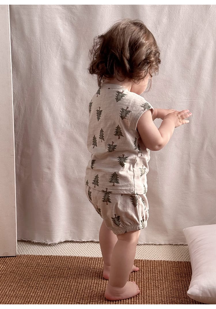 Sleeveless Pocket Top and Bloomer Set フルーツ タンクトップショートパンツセット【mh0013605】 Beitaoya ノースリーブセットアップ