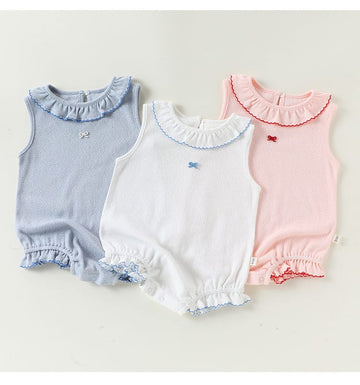 Sleeveless Ruffle Collar Romper メロウ ノースリーブロンパース【mh0013503】 Beitaoya ノースリーブロンパース