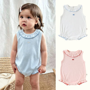 Sleeveless Ruffle Collar Romper メロウ ノースリーブロンパース【mh0013503】 Beitaoya ノースリーブロンパース