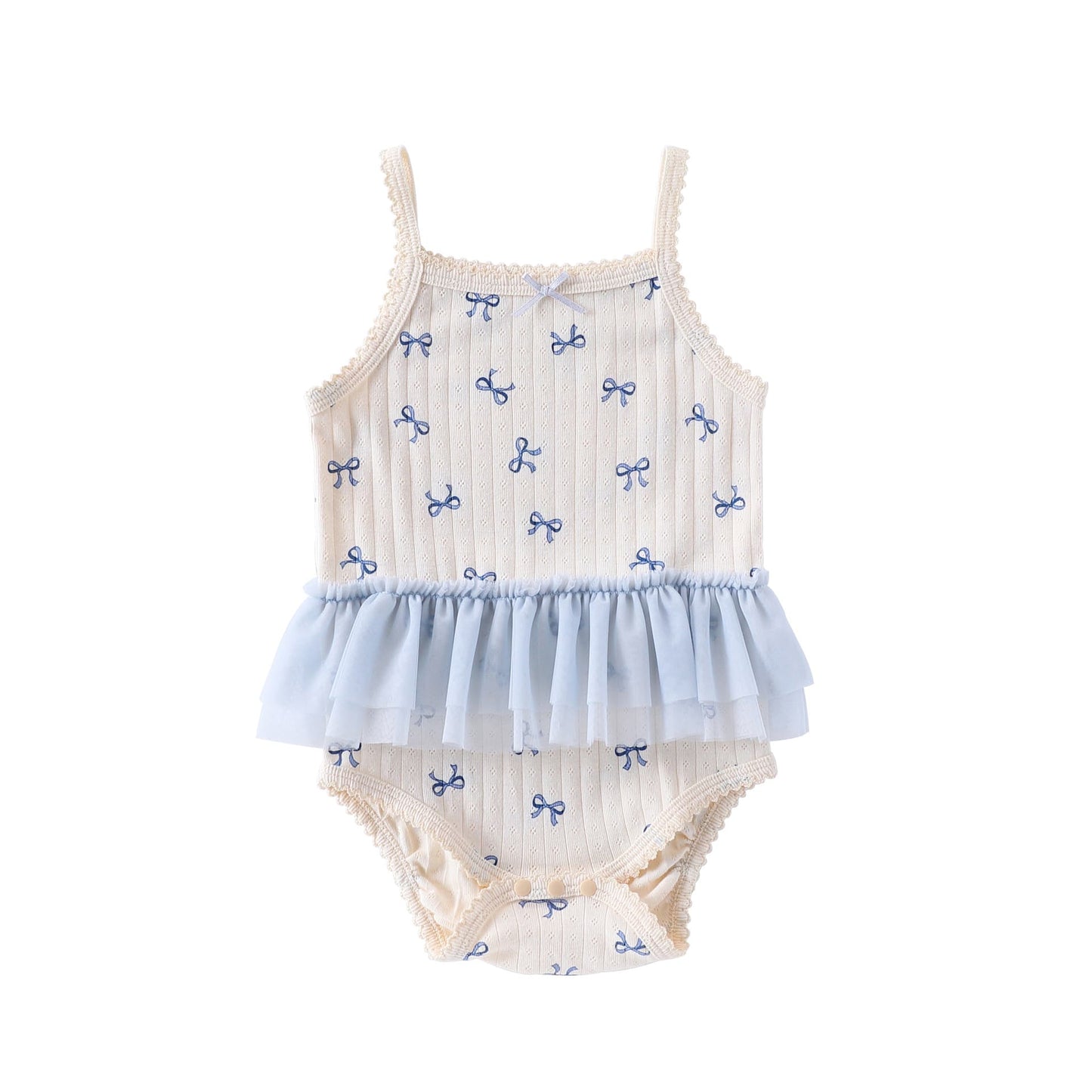 Sleeveless Ruffle Patterned Tulle Dress Romper ハート チュール ノースリーブロンパース【mh0013592】 Beitaoya ノースリーブロンパース