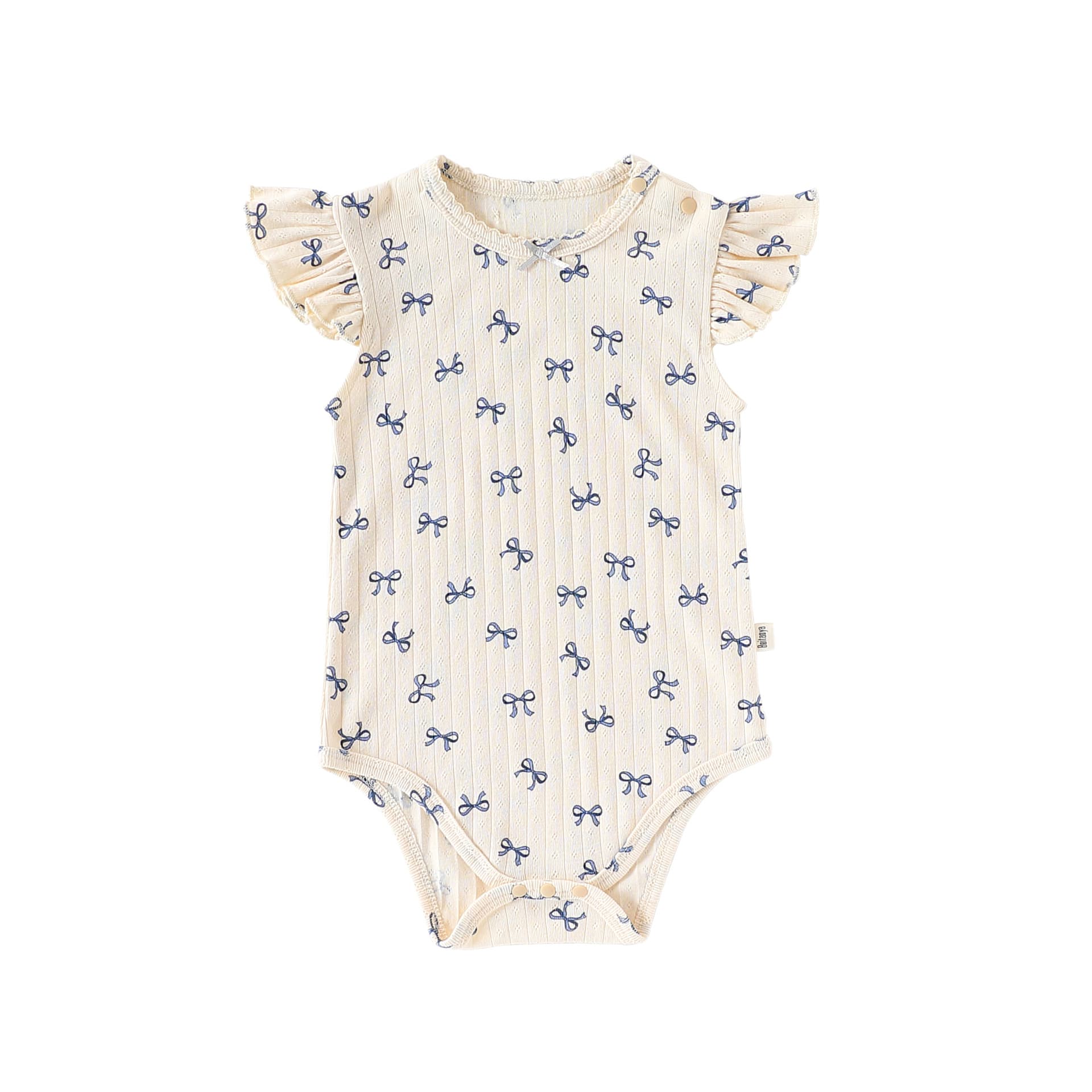 Sleeveless Ruffled Pattern Cotton Romper ハート ノースリーブロンパース【mh0013591】 Bow / 66cm Beitaoya 半袖ロンパース