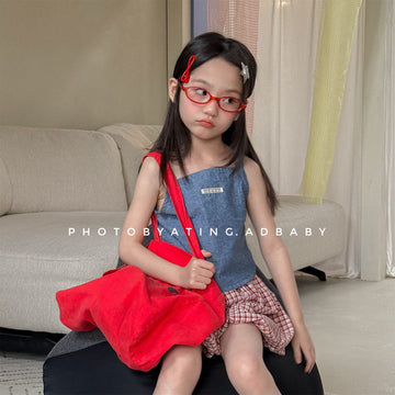 Sleeveless Square Neck Camisole ストライプ キャミソール【mh0013454】 ADbaby タンクトップ・キャミソール・ノースリーブトップス