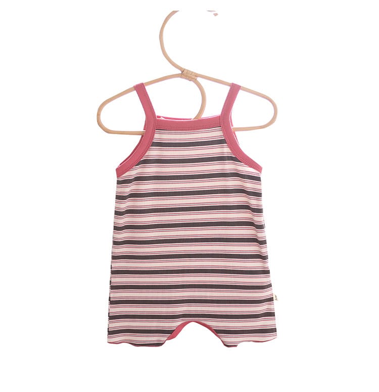 Sleeveless Striped Cotton Romper ボーダー ノースリーブロンパース【mh0013500】 Beitaoya ノースリーブロンパース