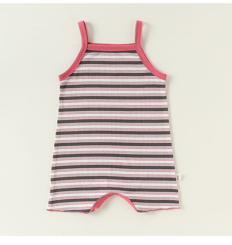 Sleeveless Striped Cotton Romper ボーダー ノースリーブロンパース【mh0013500】 Beitaoya ノースリーブロンパース