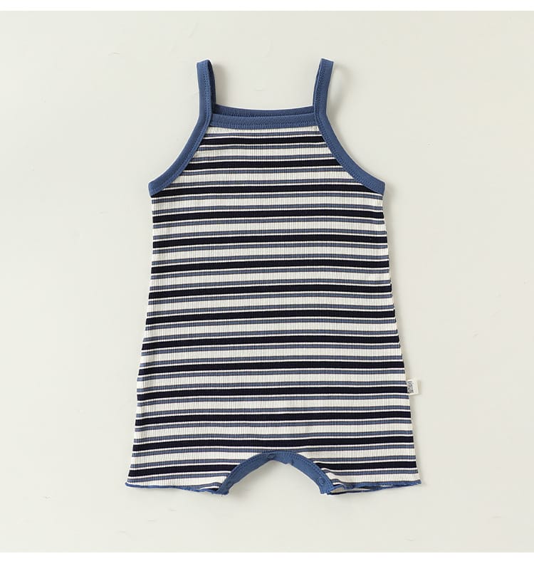 Sleeveless Striped Cotton Romper ボーダー ノースリーブロンパース【mh0013500】 Beitaoya ノースリーブロンパース