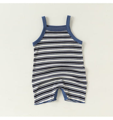 Sleeveless Striped Cotton Romper ボーダー ノースリーブロンパース【mh0013500】 Beitaoya ノースリーブロンパース
