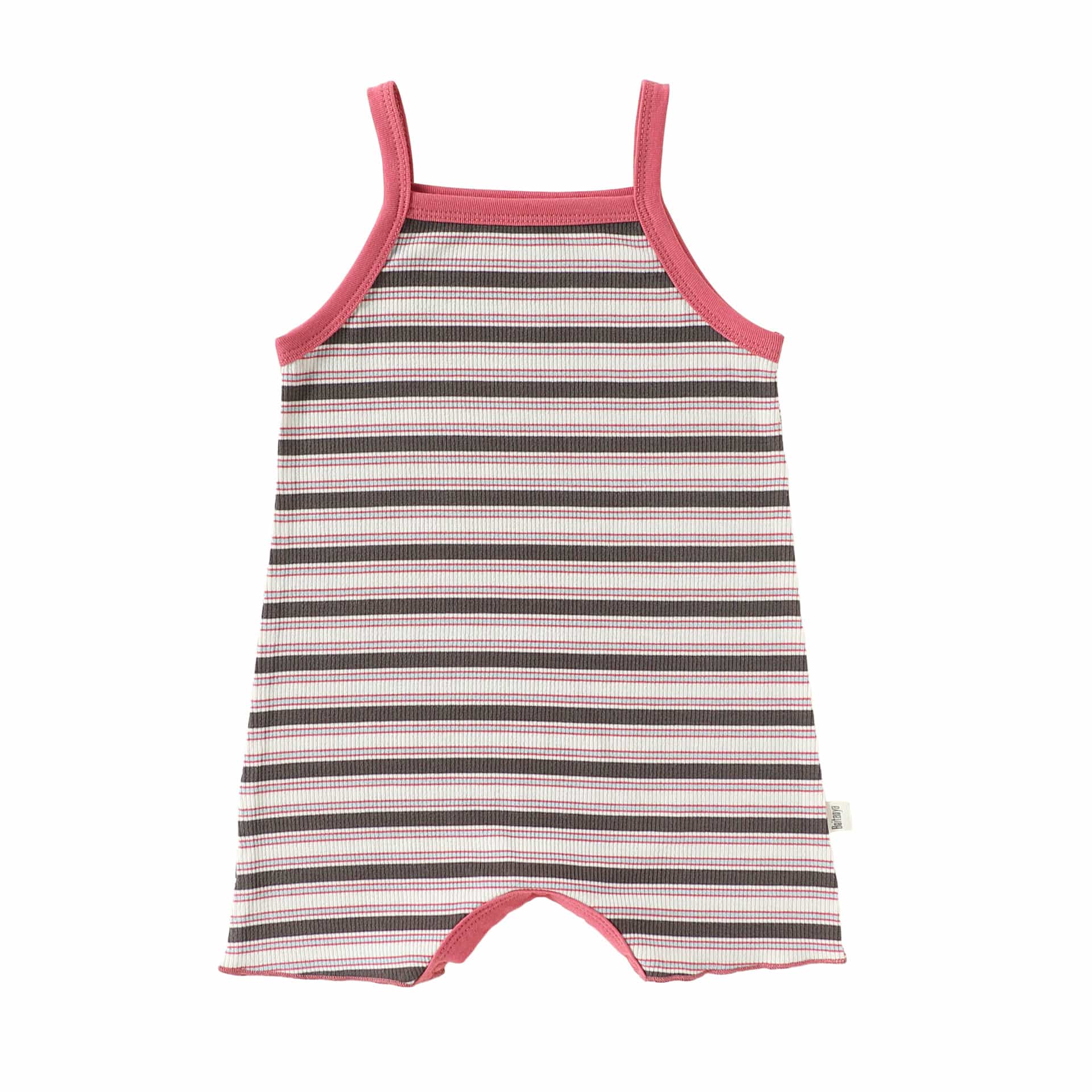 Sleeveless Striped Cotton Romper ボーダー ノースリーブロンパース【mh0013500】 Pink / 66cm Beitaoya ノースリーブロンパース