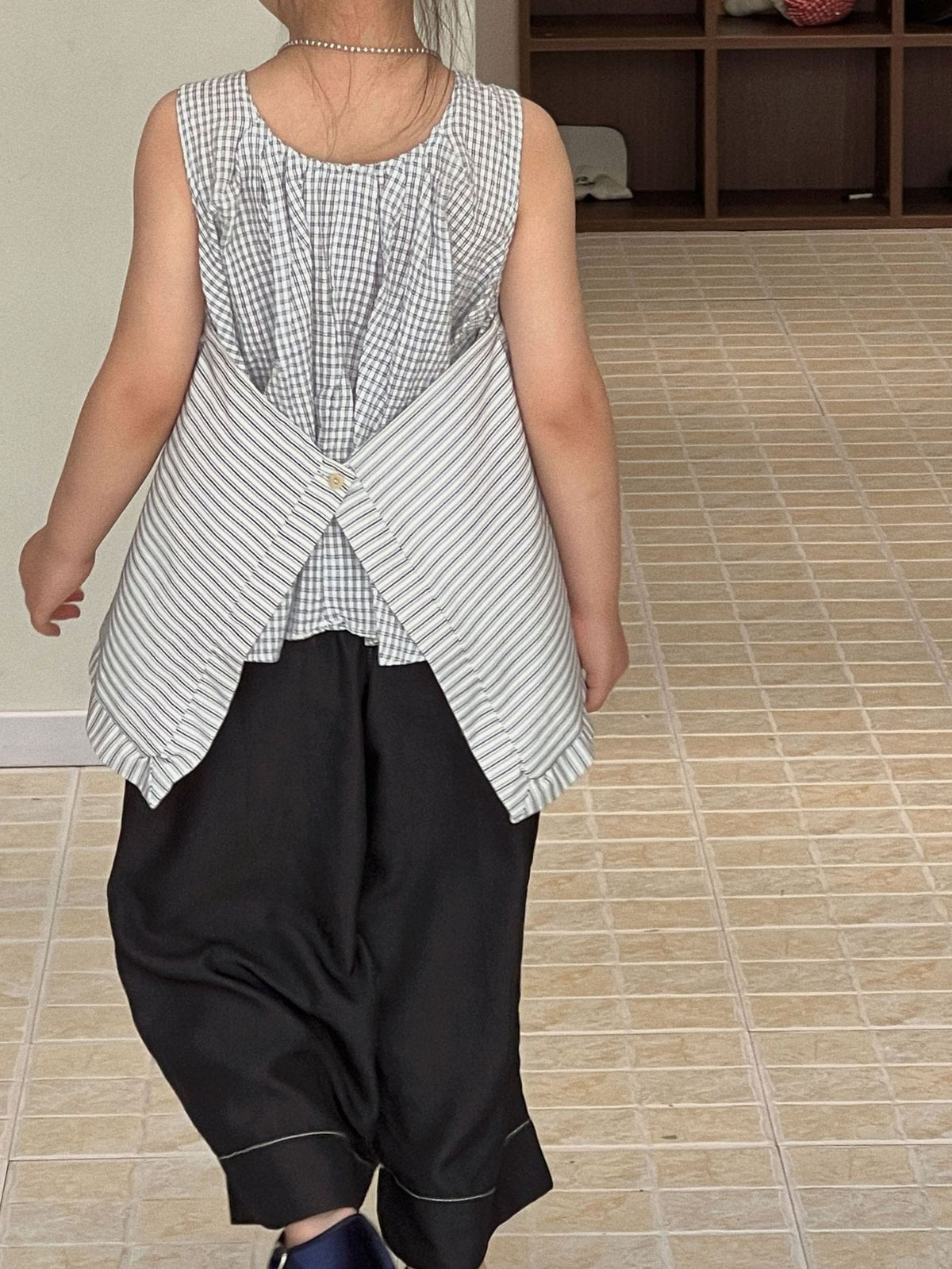 Sleeveless Striped Shirt Long Pants ノースリーブシャツ ロングパンツ【mh0013294】 Mu Zika ノースリーブセットアップ