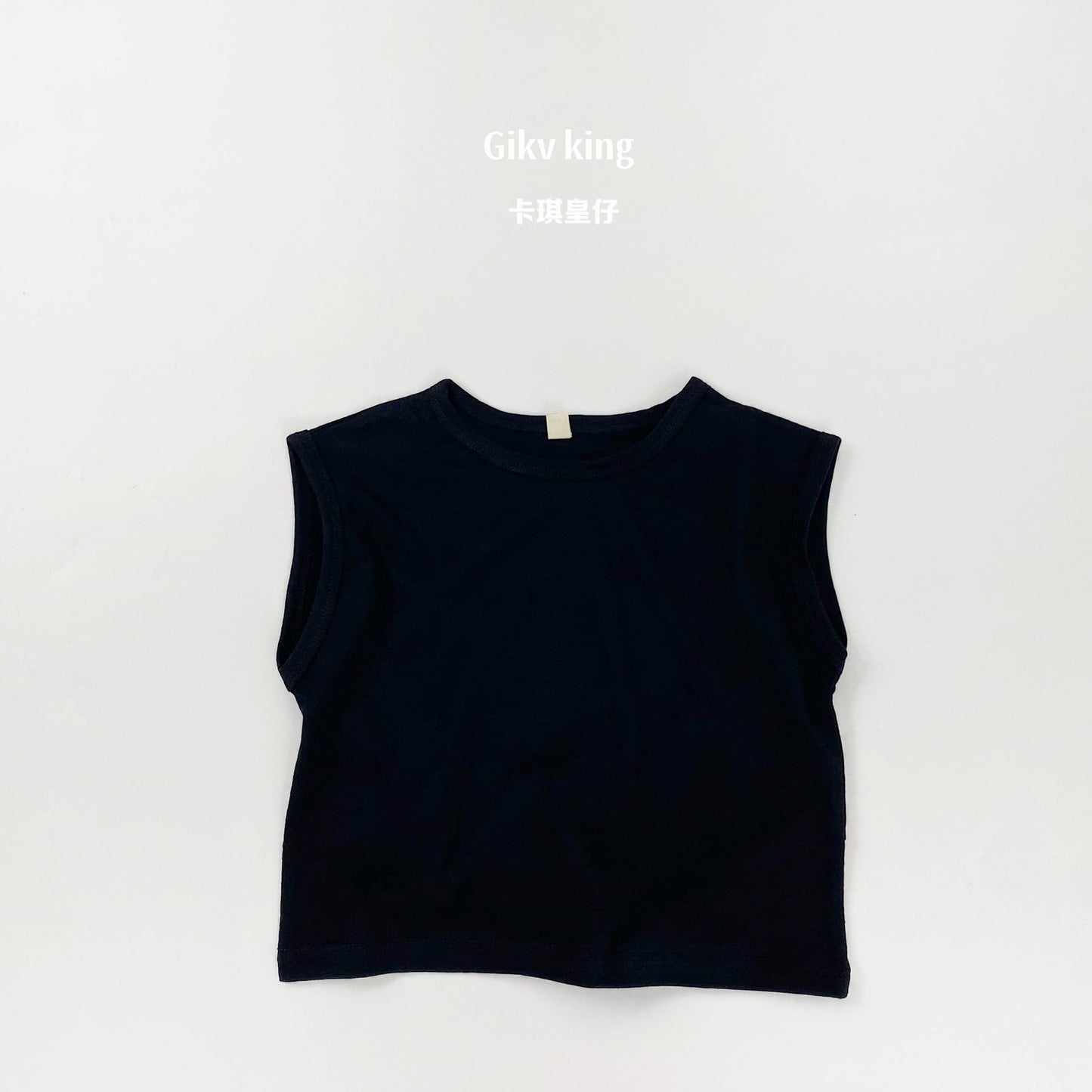 Slub Textured Bamboo Cotton Tank Top シンプル 無地 ノースリーブTシャツ【mh0012836】 Black / 80cm Gikv king タンクトップ・キャミソール・ノースリーブトップス