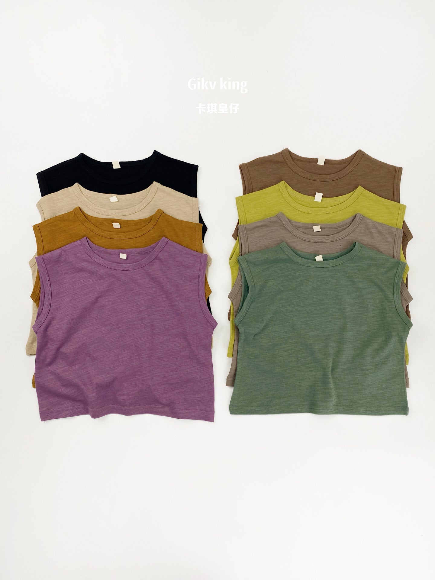 Slub Textured Bamboo Cotton Tank Top シンプル 無地 ノースリーブTシャツ【mh0012836】 Gikv king タンクトップ・キャミソール・ノースリーブトップス