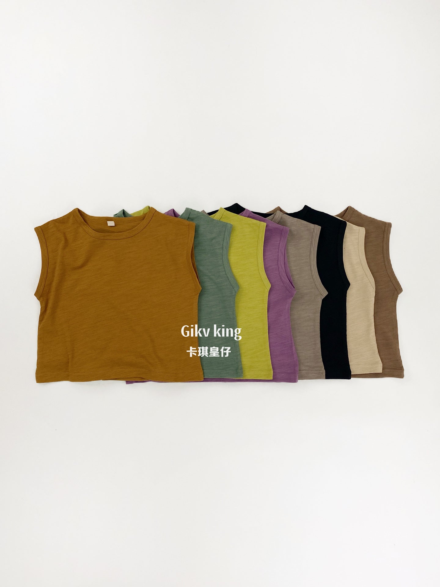 Slub Textured Bamboo Cotton Tank Top シンプル 無地 ノースリーブTシャツ【mh0012836】 Gikv king タンクトップ・キャミソール・ノースリーブトップス