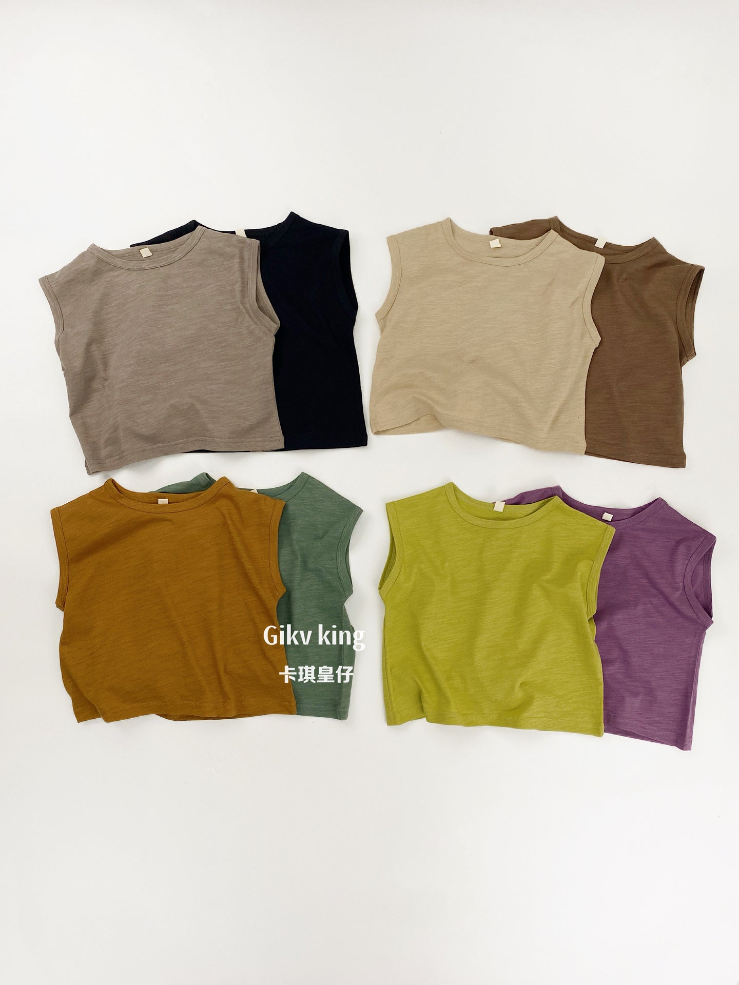 Slub Textured Bamboo Cotton Tank Top シンプル 無地 ノースリーブTシャツ【mh0012836】 Gikv king タンクトップ・キャミソール・ノースリーブトップス