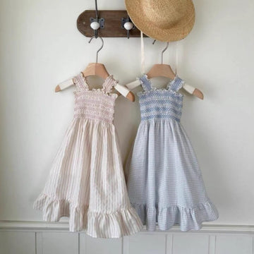 Smocked Ruffle Hem Dress ノースリーブワンピース【mh0013208】 BBAMMA ノースリーブワンピース
