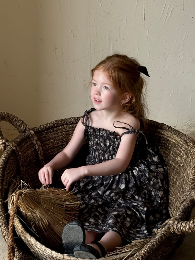 Smocking Shirred Floral Camisole Dress 花柄 コットン ノースリーブワンピース【mh0012807】 Chengle ノースリーブワンピース