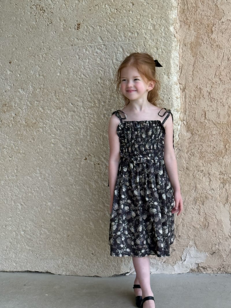 Smocking Shirred Floral Camisole Dress 花柄 コットン ノースリーブワンピース【mh0012807】 Chengle ノースリーブワンピース