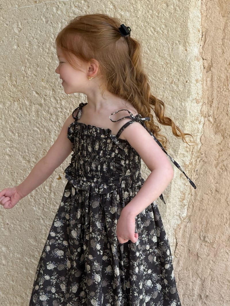 Smocking Shirred Floral Camisole Dress 花柄 コットン ノースリーブワンピース【mh0012807】 Chengle ノースリーブワンピース