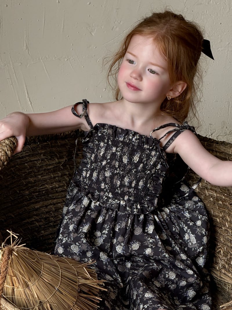 Smocking Shirred Floral Camisole Dress 花柄 コットン ノースリーブワンピース【mh0012807】 Chengle ノースリーブワンピース