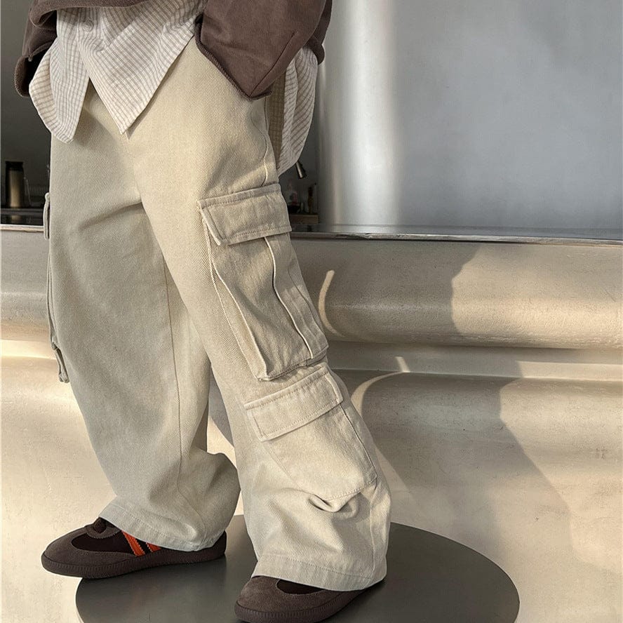 ロングパンツ・スウェットパンツ Beige / 100cm キッズパンツ コットンポケットワークカーゴパンツ【mh0009140】