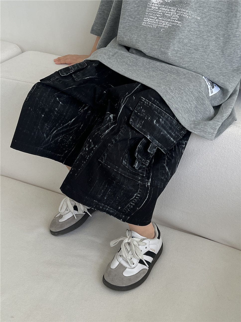 ハーフパンツ・ショートパンツ Black / 100cm ルーズポケットカーゴハーフパンツ【mh0009960】