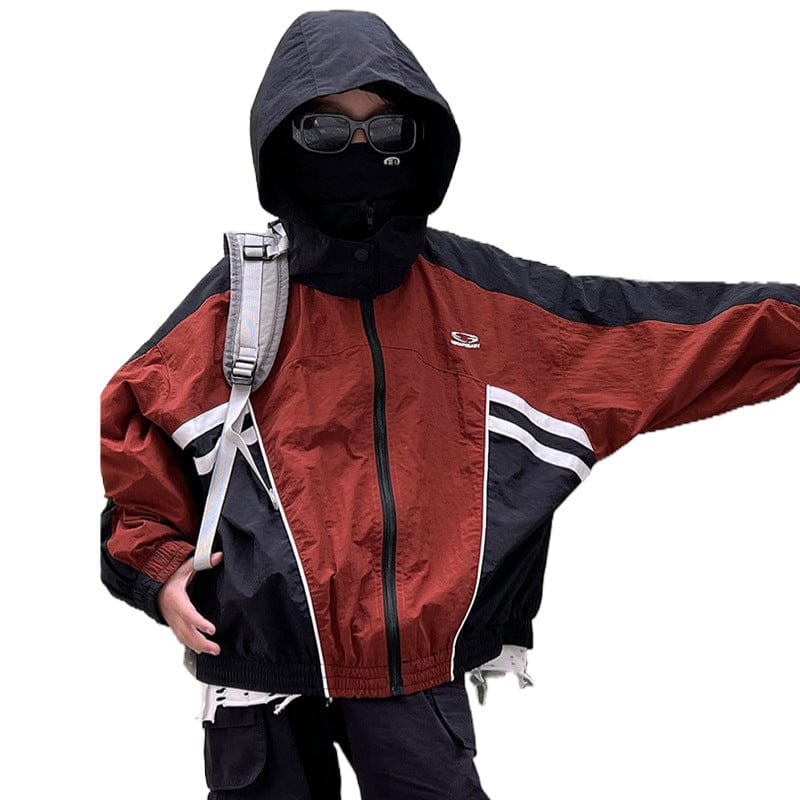 ショートコート・ジャケット・ジャンパー キッズアウター カラーブロックパッチワークジップアップウィンドブレーカーブルゾンジャケット【mh0009130】