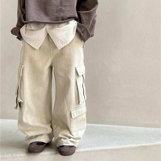 ロングパンツ・スウェットパンツ キッズパンツ コットンポケットワークカーゴパンツ【mh0009140】