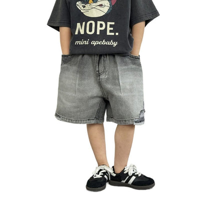 ハーフパンツ・ショートパンツ ダメージブラックデニムハーフパンツ【mh0009953】