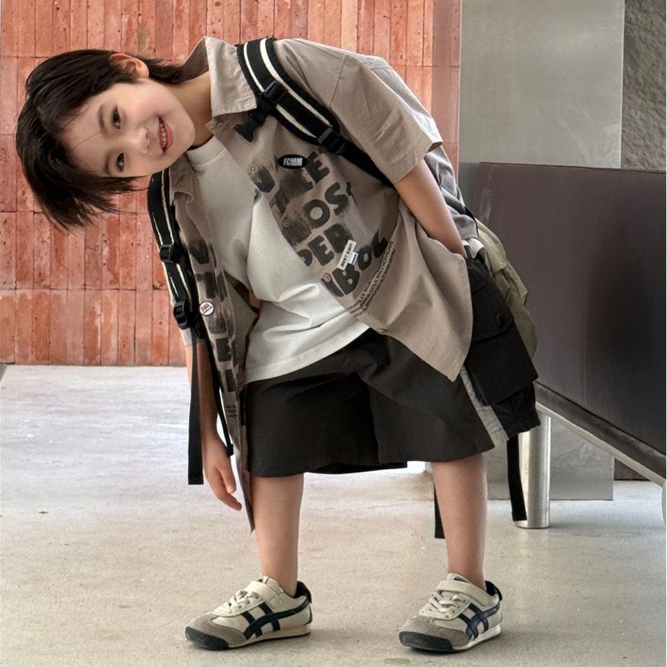 半袖シャツ・ブラウス ステンシルプリントビッグシルエット半袖シャツ【mh0009954】