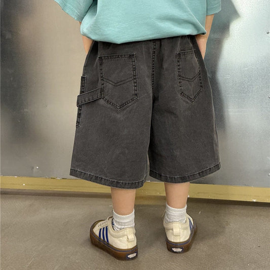 ハーフパンツ・ショートパンツ ブラックデニムペインターハーフパンツ【mh0009957】