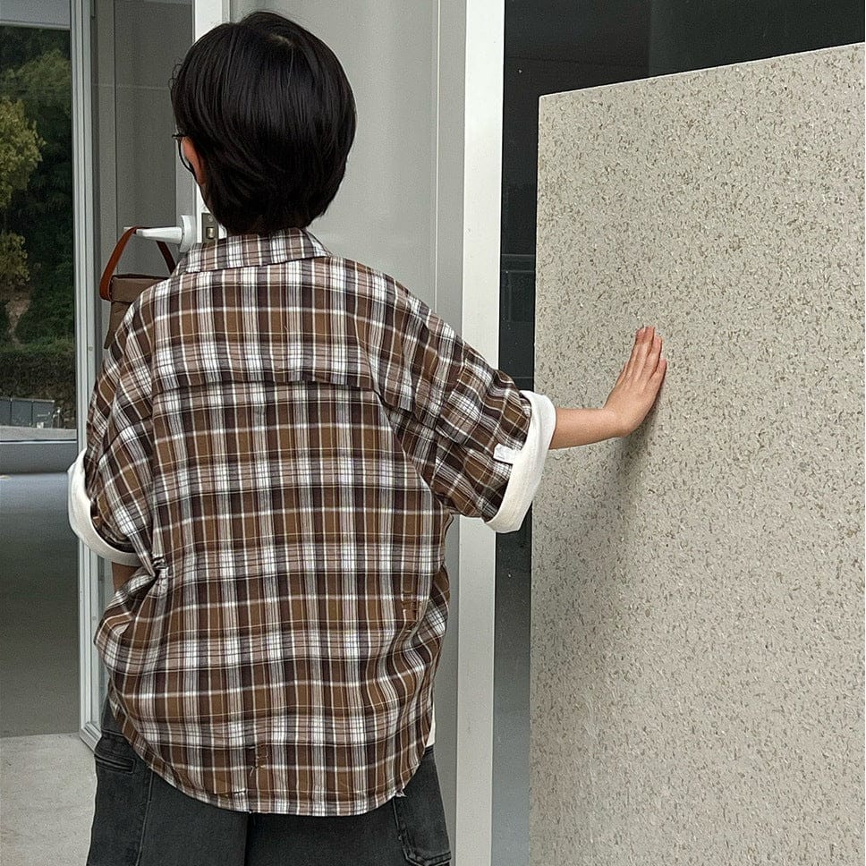 半袖シャツ・ブラウス レトロチェック半袖シャツ【mh0009958】