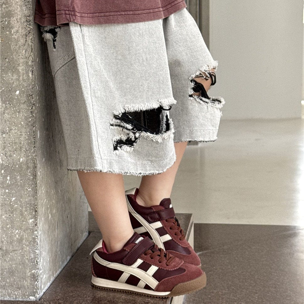 ハーフパンツ・ショートパンツ ダメージ加工ハンパ丈パンツ【mh0009959】