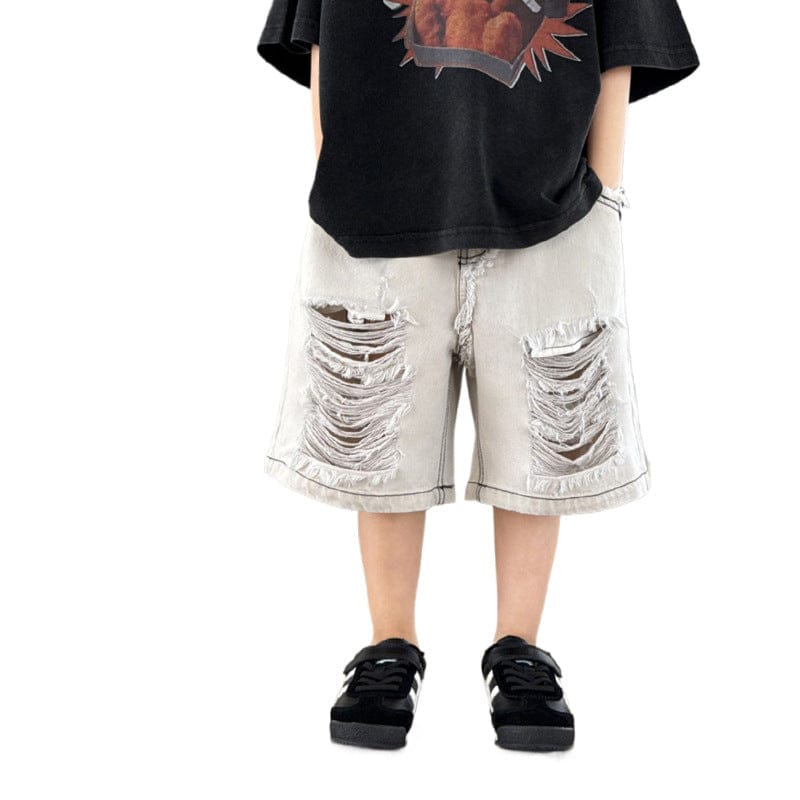 ハーフパンツ・ショートパンツ ダメージ加工デニムハーフパンツ【mh0009961】