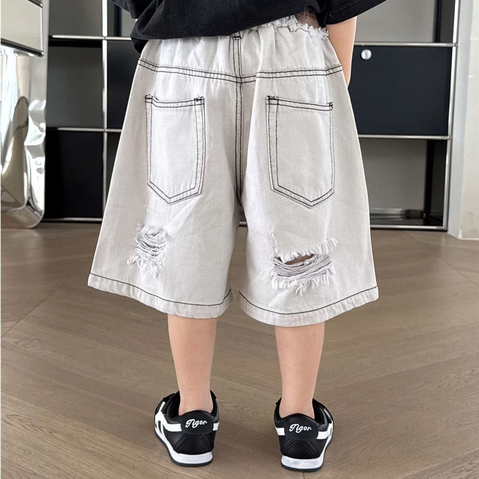 ハーフパンツ・ショートパンツ ダメージ加工デニムハーフパンツ【mh0009961】