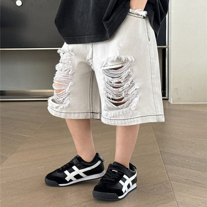 ハーフパンツ・ショートパンツ ダメージ加工デニムハーフパンツ【mh0009961】