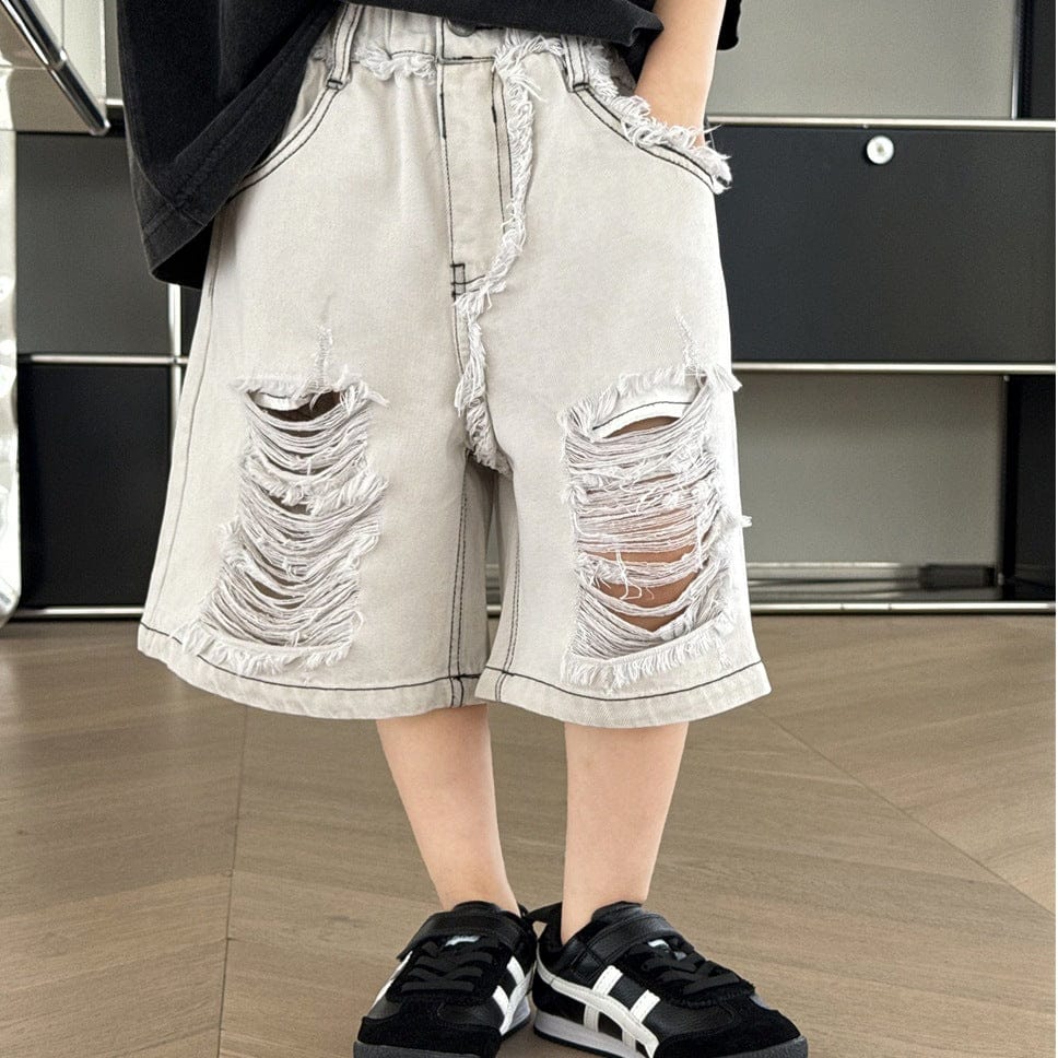 ハーフパンツ・ショートパンツ ダメージ加工デニムハーフパンツ【mh0009961】