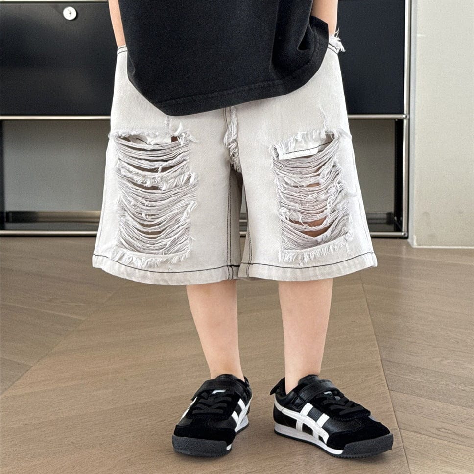 ハーフパンツ・ショートパンツ ダメージ加工デニムハーフパンツ【mh0009961】