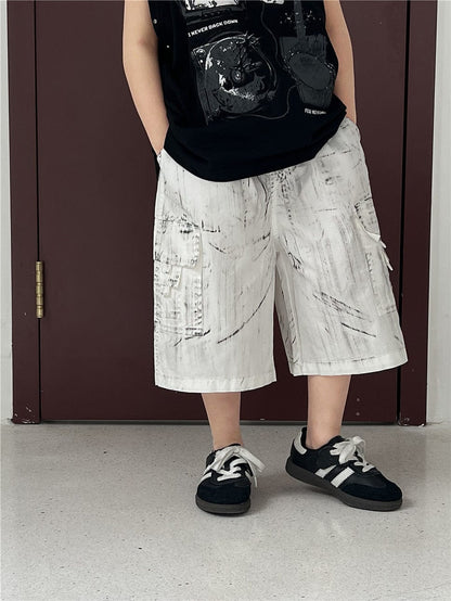 ハーフパンツ・ショートパンツ White / 100cm ルーズポケットカーゴハーフパンツ【mh0009960】