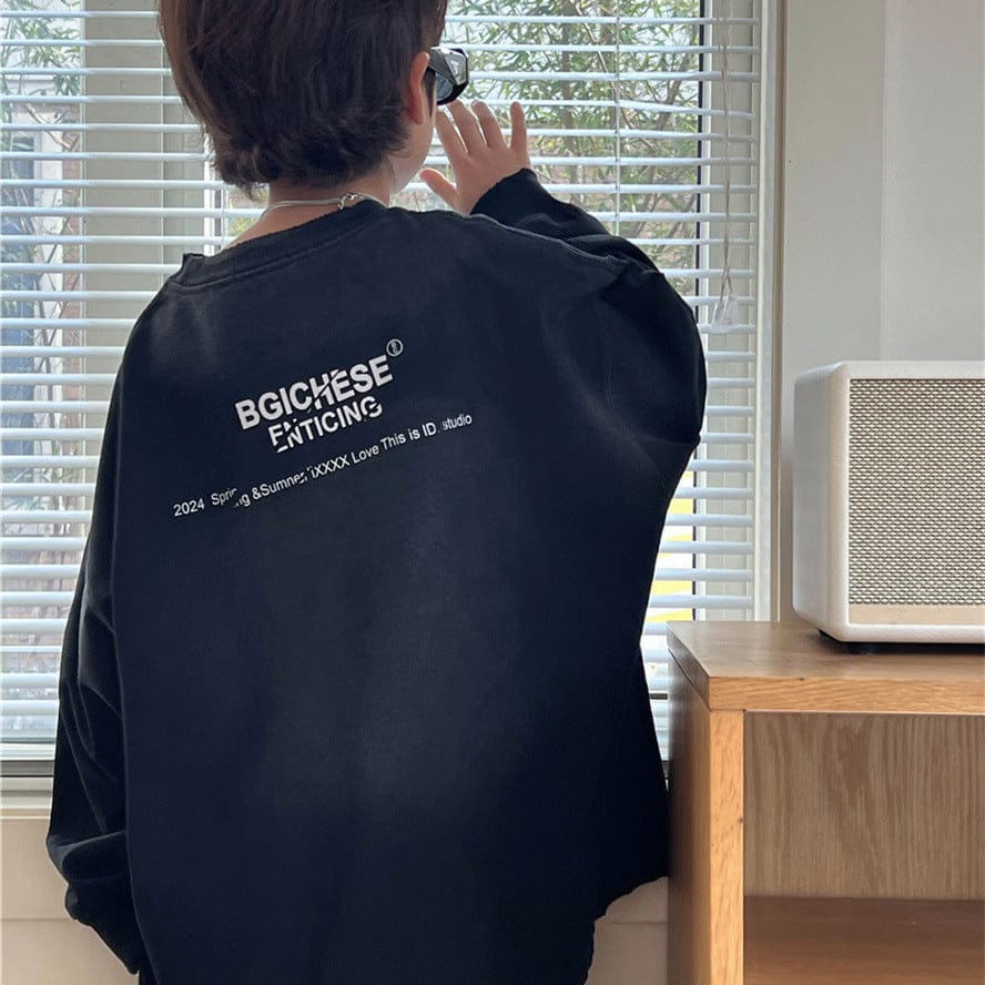 長袖Tシャツ Black / 100cm キッズトップス バックロゴプリント長袖Tシャツ【mh0009141】