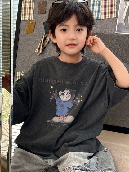 半袖Tシャツ Dark Gray / 100cm キャラクタープリント半袖Tシャツ【mh0009944】