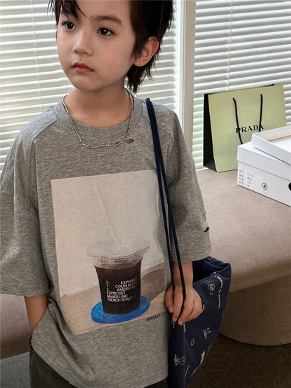 半袖Tシャツ Light Gray / 100cm フォトプリント半袖Tシャツ【mh0009951】