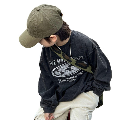 長袖Tシャツ キッズトップス ロゴプリント長袖Tシャツ【mh0009129】