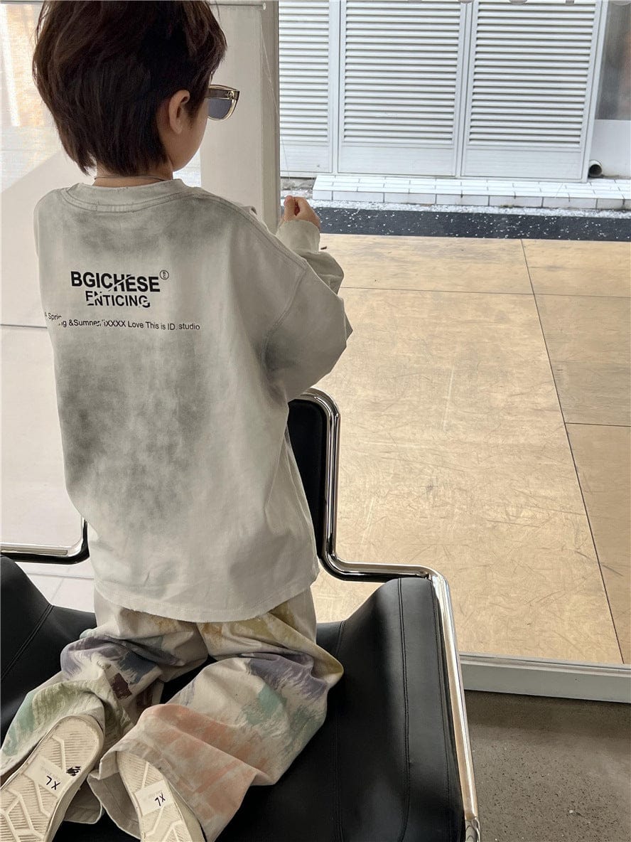 長袖Tシャツ キッズトップス バックロゴプリント長袖Tシャツ【mh0009141】