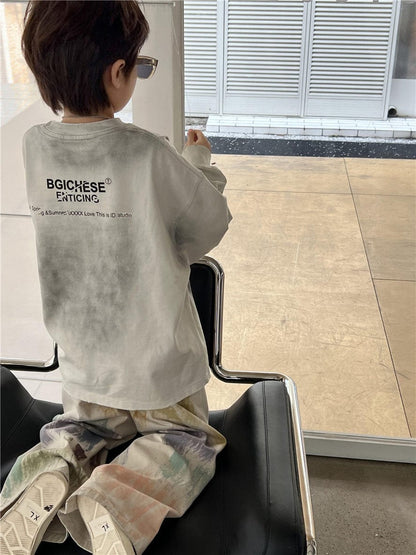 長袖Tシャツ キッズトップス バックロゴプリント長袖Tシャツ【mh0009141】