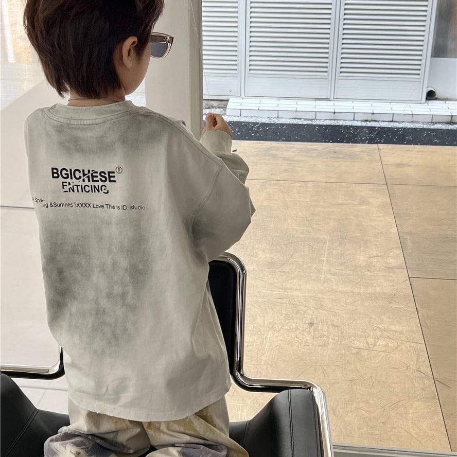 長袖Tシャツ キッズトップス バックロゴプリント長袖Tシャツ【mh0009141】