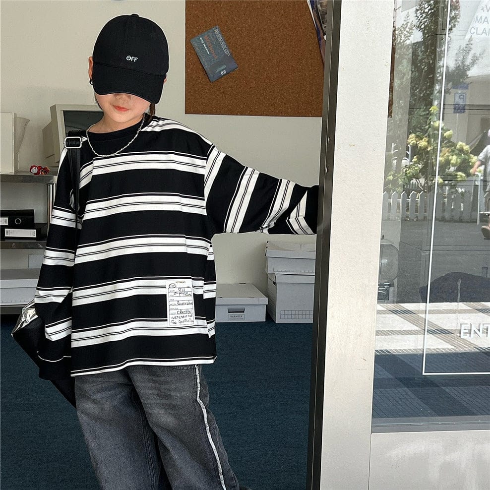 長袖Tシャツ キッズトップス ボーダー長袖Tシャツ【mh0009142】