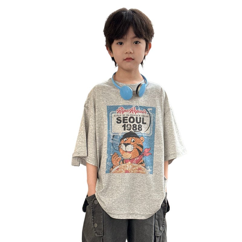 半袖Tシャツ タイガープリント半袖Tシャツ【mh0009937】