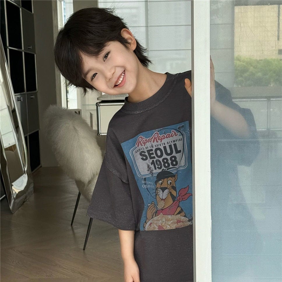 半袖Tシャツ タイガープリント半袖Tシャツ【mh0009937】