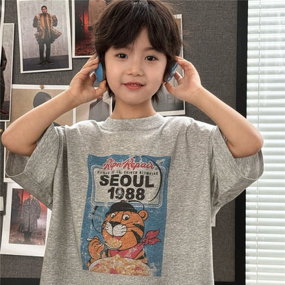 半袖Tシャツ タイガープリント半袖Tシャツ【mh0009937】