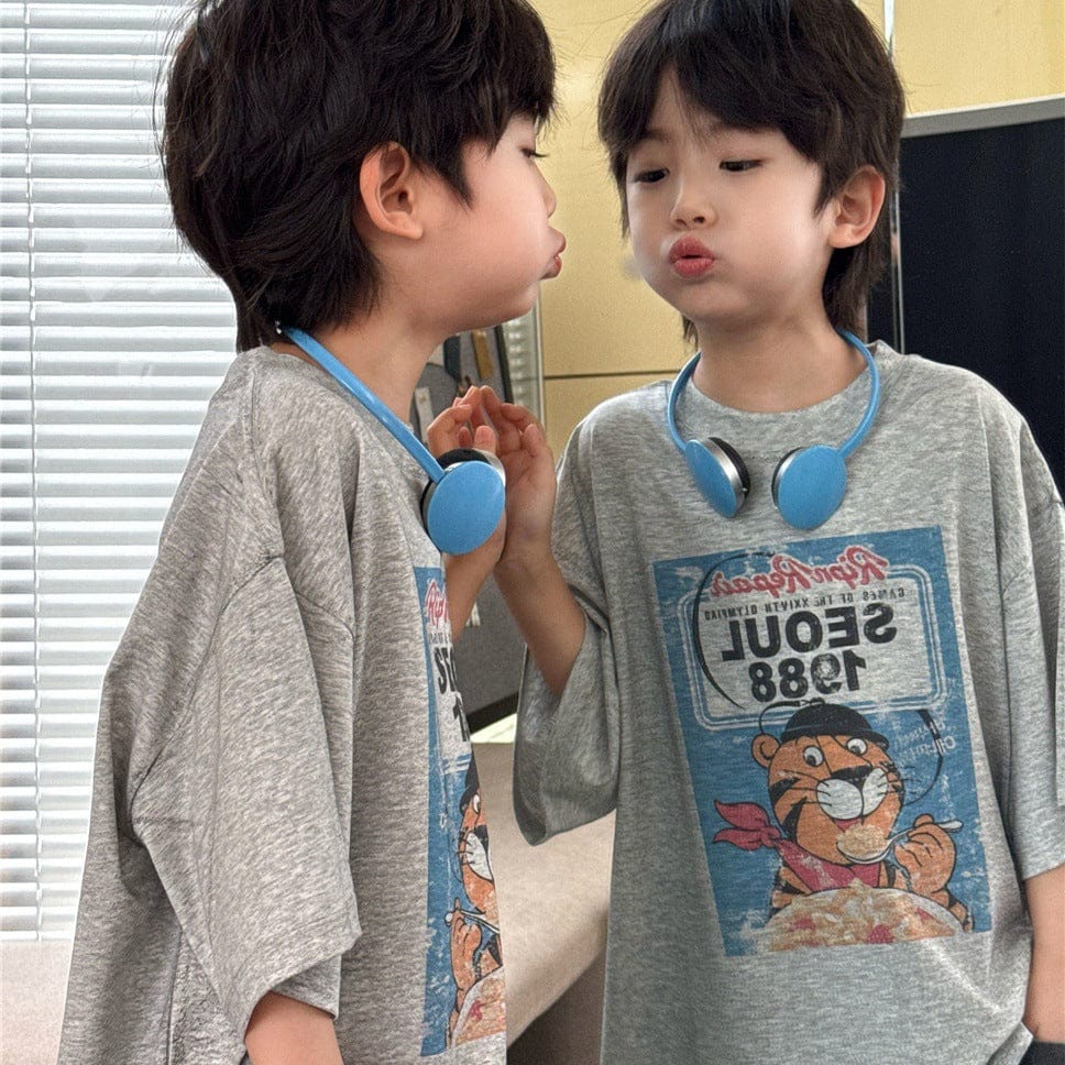 半袖Tシャツ タイガープリント半袖Tシャツ【mh0009937】