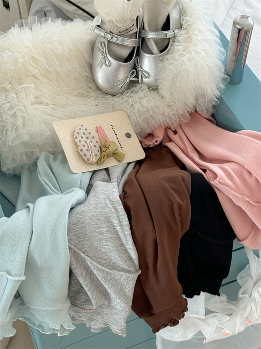 Soft Skin-friendly Frilled Blouse メロウフリル 長袖Tシャツ【mh0012274】 Laibaobao